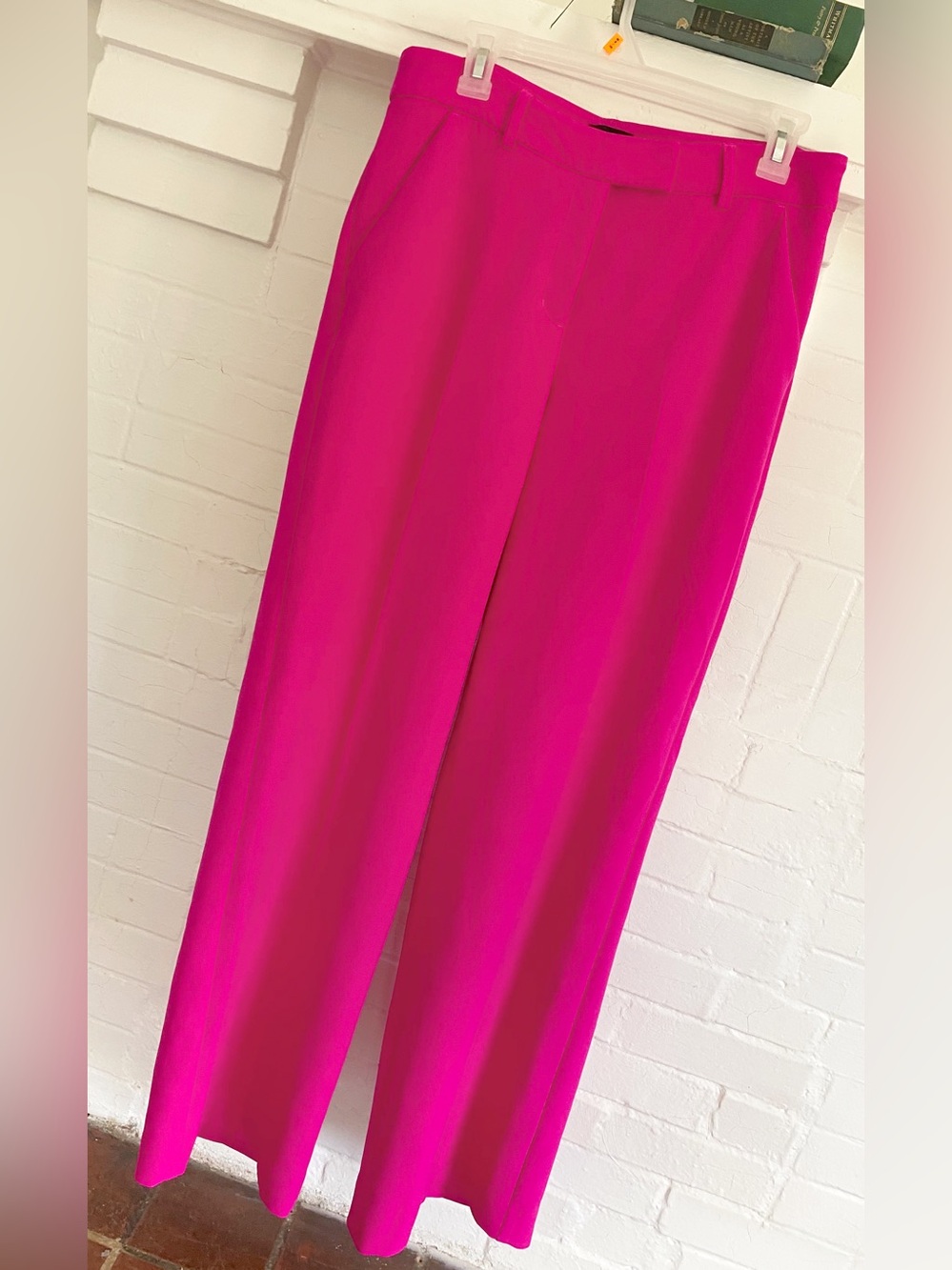 Stretch Twill Mid Rise Wide Leg Trouser